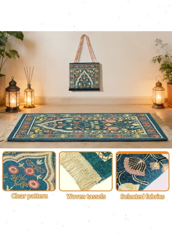 Prayer Mat for Ramadan, Portable Islamic Prayer Rug with Elegant Carry Bag, Soft Foldable Carpet, Great Gift for Muslim Family & Friends - Image 5
